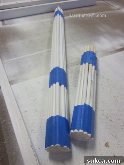 cutting multiple dowels at the same length