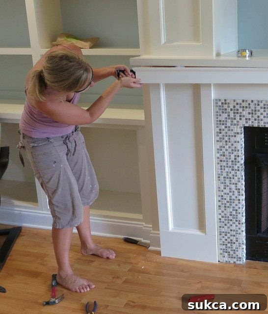 Courtneys Living Room Custom Builtins 3 fireplace wall built-ins