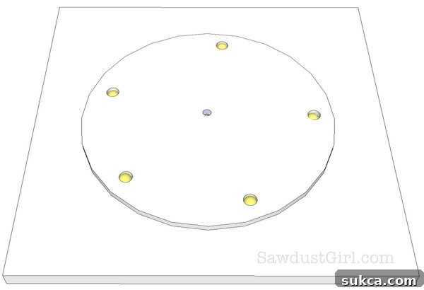 Ball Bearings in Place Placing Ball Bearings on Lazy Susan Disc