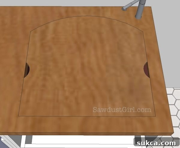 Custom laundry sink with an innovative corner-mounted faucet design