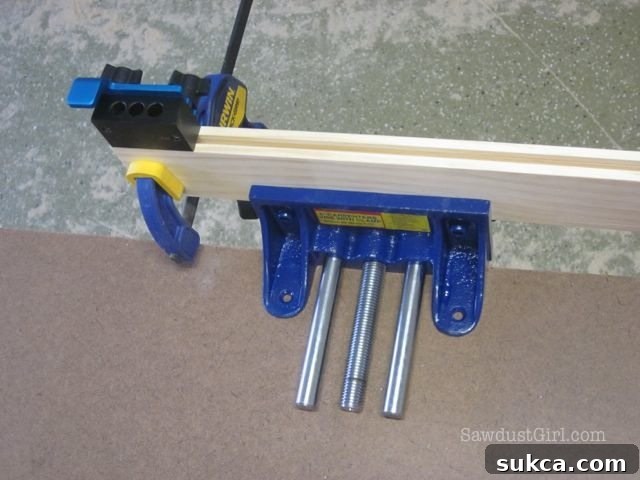 Clamping the Beadlock jig onto the door stile