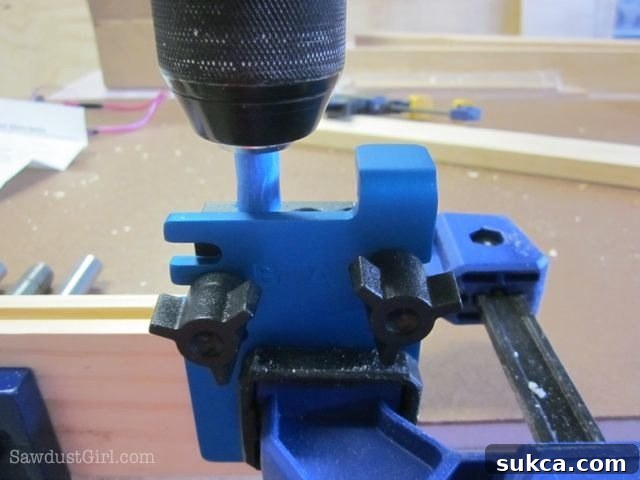 Drilling mortises with the Beadlock jig in position A