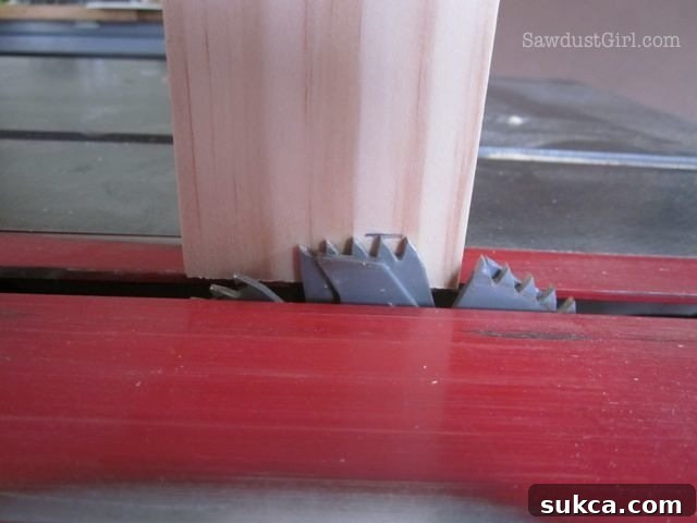 Measuring dado height with a scrap piece of wood for accuracy