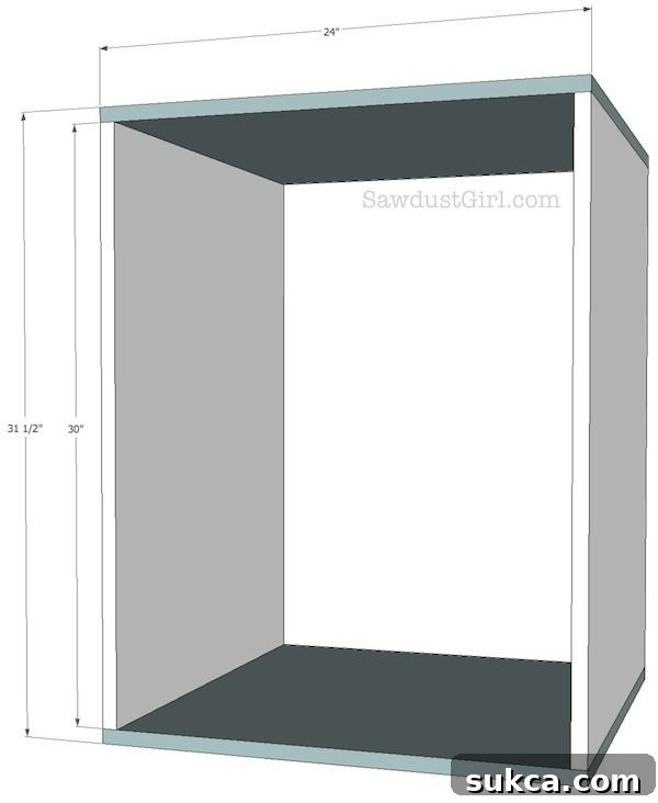 Detailed view of the mobile work cart during assembly, showing the main frame being constructed