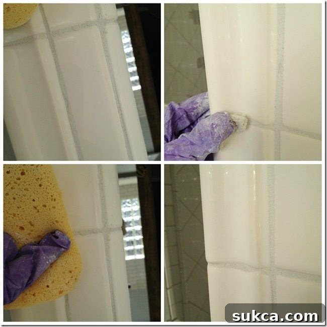 How to grout tile with a decorative profile.