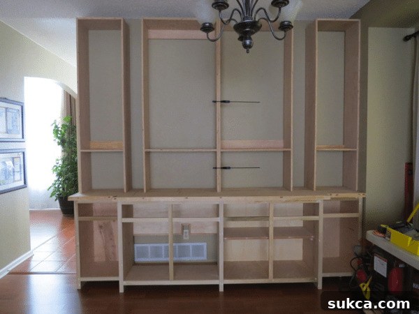 Final chosen design option for Val's dining room built-in buffet