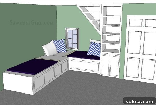 Double Daybed with Trundle Design - Sawdustgirl.com