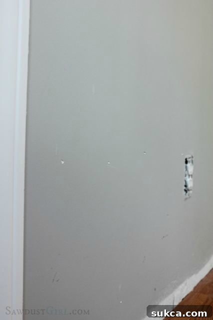 Post-flooring wall dings Wall repair needed after flooring installation