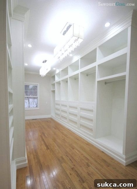 Another perspective of the elegant and functional master closet, highlighting custom organization solutions and stylish details.