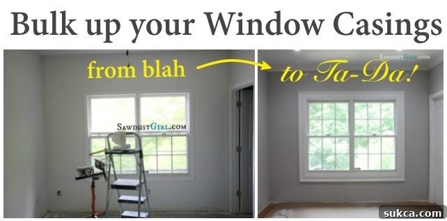 Elevate Your Window Casings Transform your basic window casings with layered trim molding to create an impressive architectural feature.