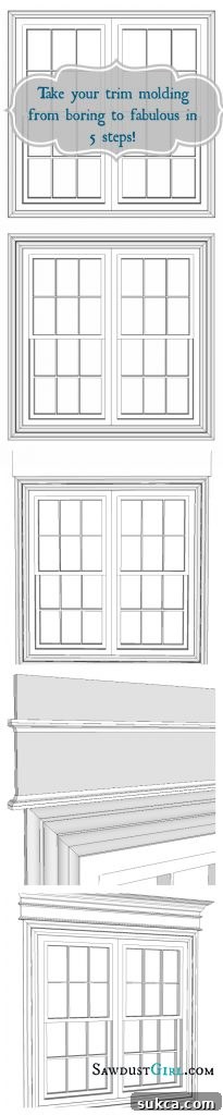 5 Easy Steps to Bulk Up Window Casing A striking before and after comparison showing how to bulk up window casing in 5 easy steps for a dramatic home improvement.