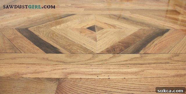 Close-up of Finished Patterned Wood Floors