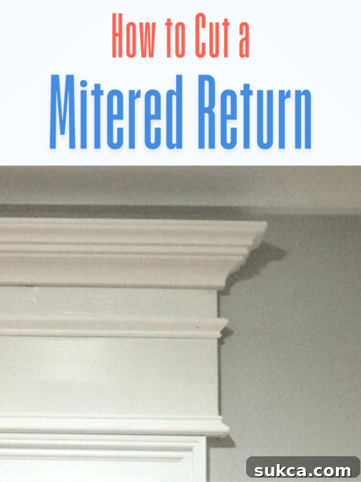 Close-up of a perfectly installed mitered return