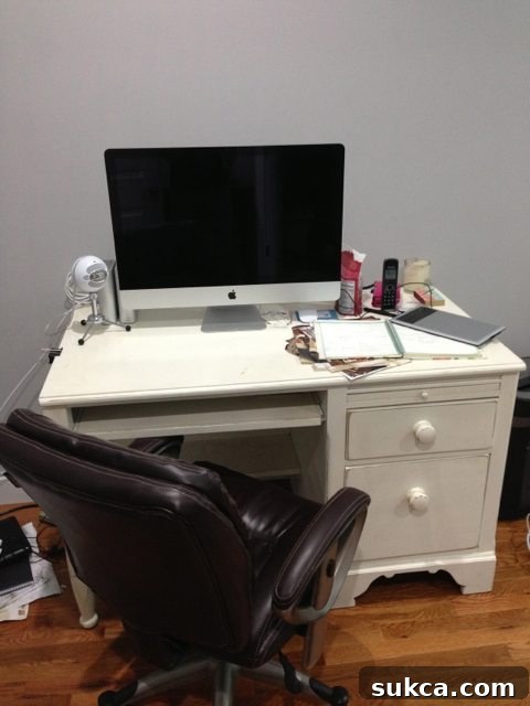 My Current Temporary Office Current temporary home office setup with a desk and supplies