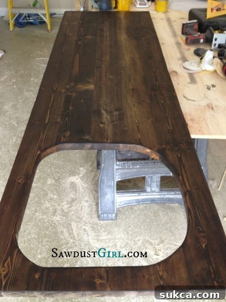Kitchen sink wood countertop - around $25! after cutting hole