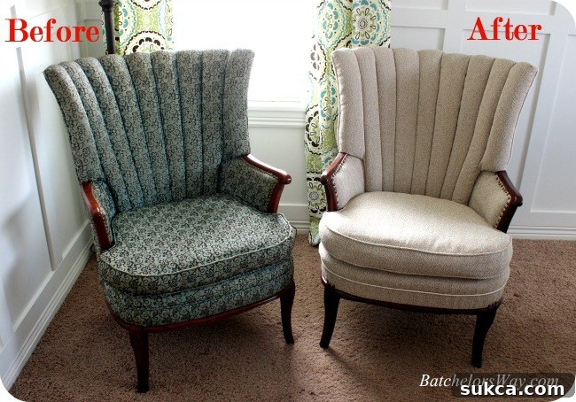 Before and after of upholstered chairs