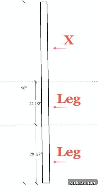 Detailed X-leg desk plans, showing individual leg components.