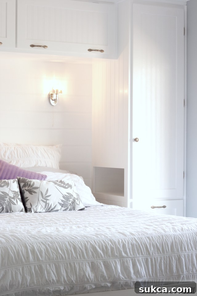 Built-in Platform Storage Bed Elegant Small Bedroom with Custom Built-ins and Platform Bed