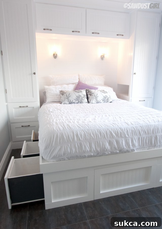 Built-in Wardrobes and Platform Storage Bed Custom Built-in Wardrobes and Platform Storage Bed Design