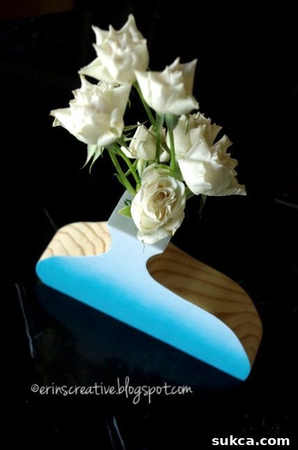 How to Make a Whimsical Wooden Vase - Finished Ombre Vase