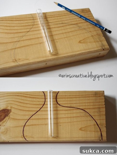 How to Make a Whimsical Wooden Vase - Sketching the Design