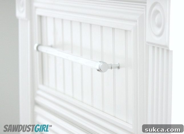 DIY acrylic drawer pull - sawdustgirl.com