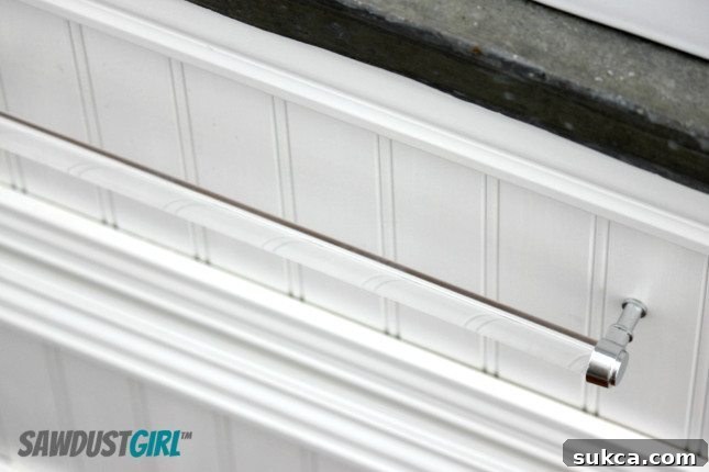 DIY acrylic drawer pull - sawdustgirl.com
