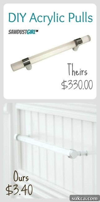 DIY acrylic pull $3.40 vs $330.00