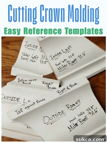 Guide to cutting crown molding flat on a miter saw, simplifying complex angles.