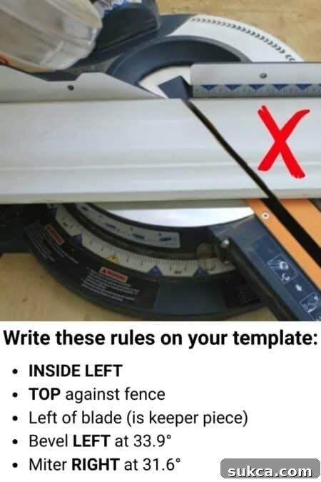 Inside Left Crown Molding Cut Template