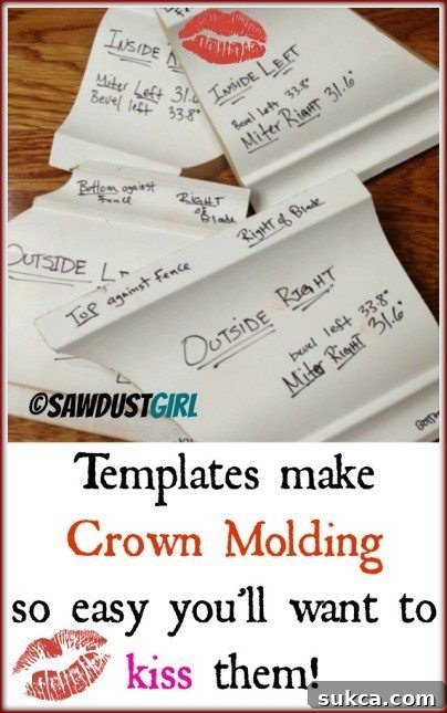 Crown molding templates making cutting and installing crown molding easy.