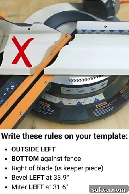 Outside Left Crown Molding Template