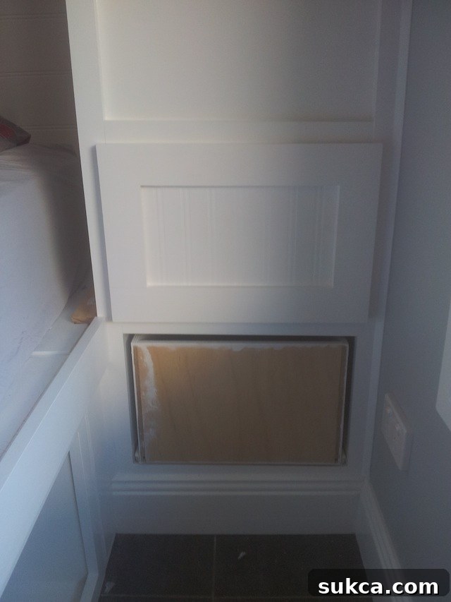 Installing custom drawer fronts for a DIY bedroom built-in
