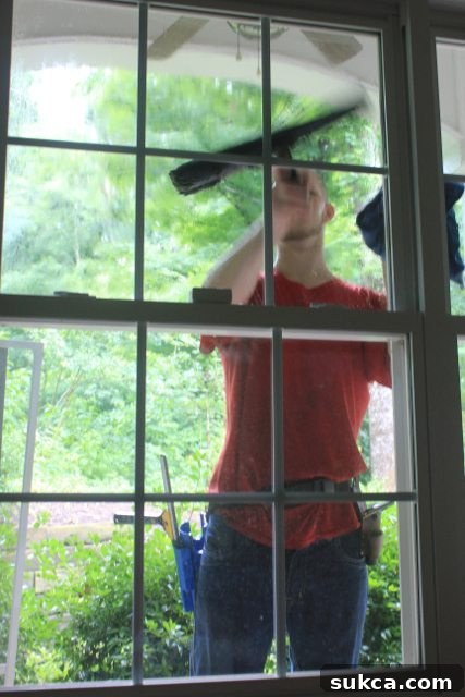 Close-up of clean window how to keep windows clean longer