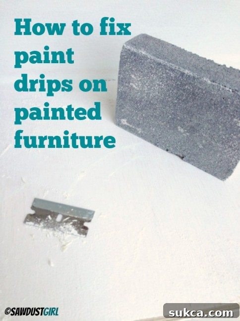 Removing Paint Drips and Imperfections from Furniture and Cabinets 2 How to remove paint drips and lines when painting cabinetry and furniture