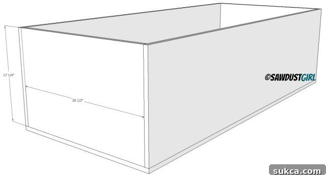 Attaching the end panels of the storage bench to form the complete outer box structure