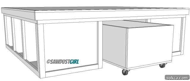 Rolling the Storage Trundle into Position Under bed storage box on wheels for easy access