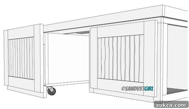 Adding Drawer Fronts to the Under Bed Storage Trundle Completed under bed storage on wheels with decorative fronts