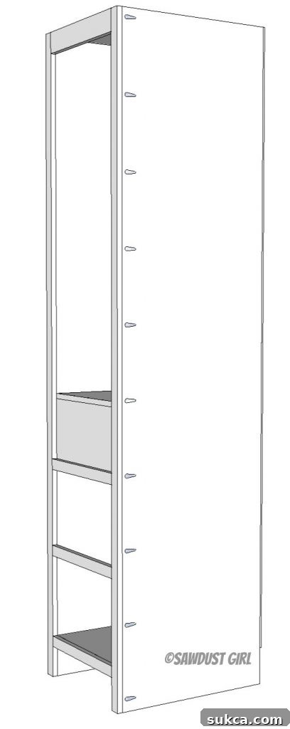 Attach Face Frame Wardrobe cabinet free woodworking plans: Face frame attachment