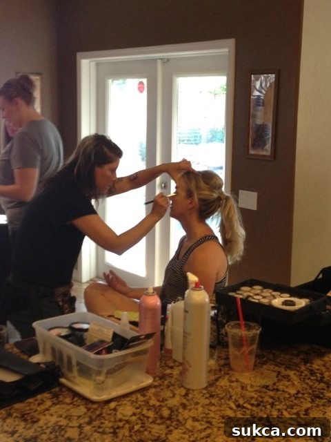 Designer in hair and makeup for TV shoot hair and makeup