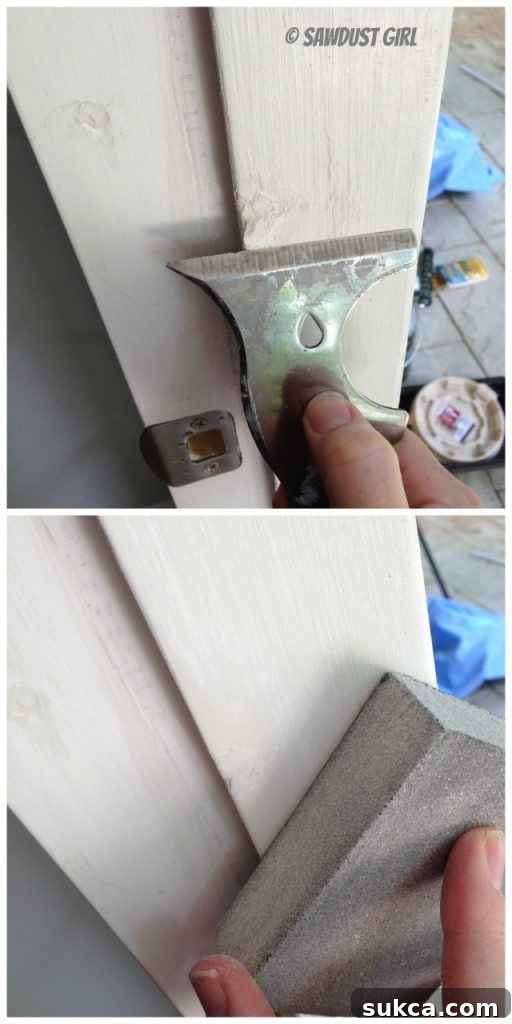 fix problem areas on door jamb before weather stripping