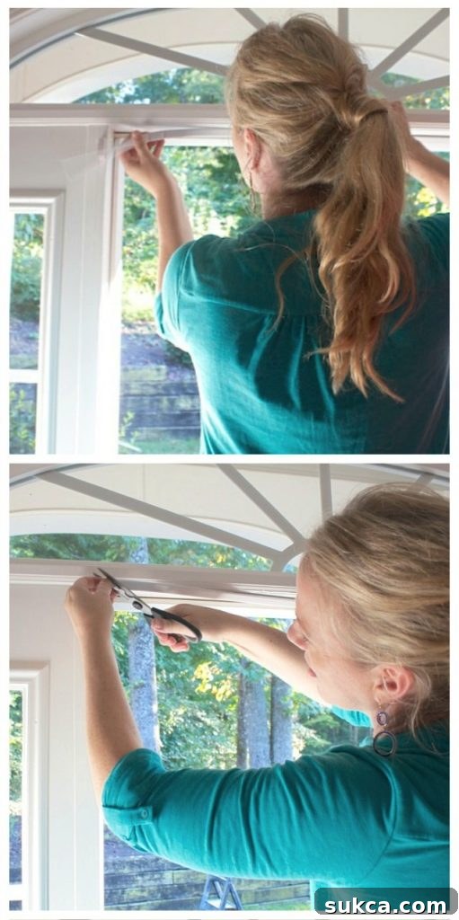 Installing weather stripping into door groove