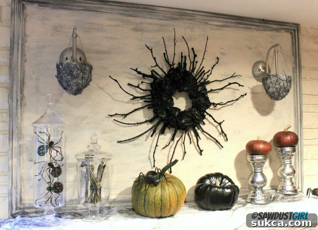 Halloween decoration ideas - finished candle sconces