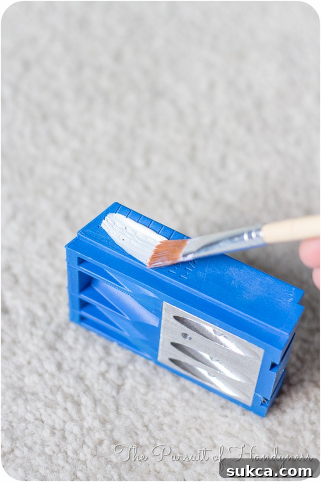 How to make it easier to use a Kreg pocket hole jig: paint the markings for clarity.
