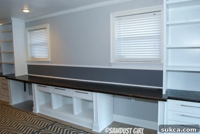 Built-in Office Furniture Built-in Office Cabinets https://sawdustdiaries.com