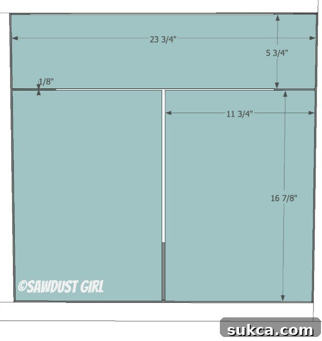 Dimensions for Side Doors and False Fronts of Vanity