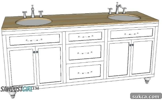Free Plans for Building a Custom Double Vanity