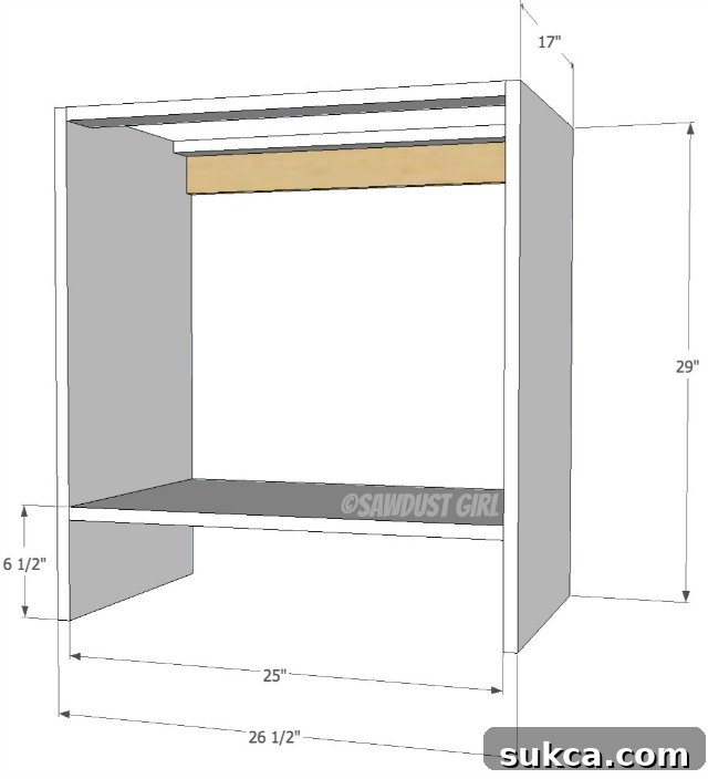 Detailed view of bookshelf base assembly
