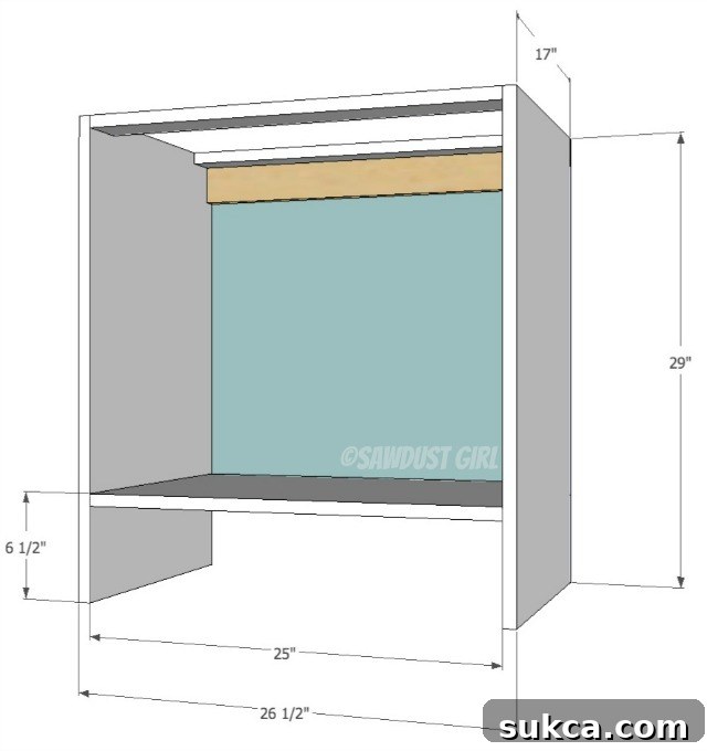Method for squaring and attaching cabinet back