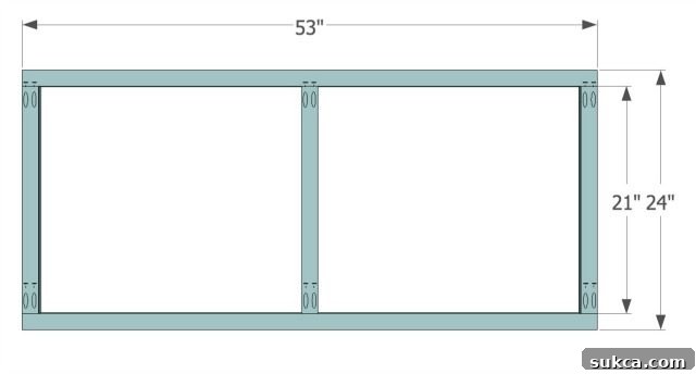 Detailed plan for bookshelf faceframe construction